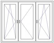 3-Luft, Dreh-Kipp - Sidohängd - Dreh-Kipp, 3-luftare med 3 öppningsbara luft. Två stycken öppningsbara blad med sid och tiltöppning samt 1 öppningsbar sidohängd.
 
Bredd upp till 3500 mm höjd upp till 1700 mm. 

Levereras som standard med vitt handtag och 2-glas kassett. 

Valbara alternativ: Glaskassett,glasstruktur, handtag, kulör, ventilation, spröjs, genomgående profiler mm 

Tillbehör: persienner, myggnät, plisséer 


Maxbredder: 1300 mm för mittdelen 
1400 mm för sidodelarna Lågt Pris!!!